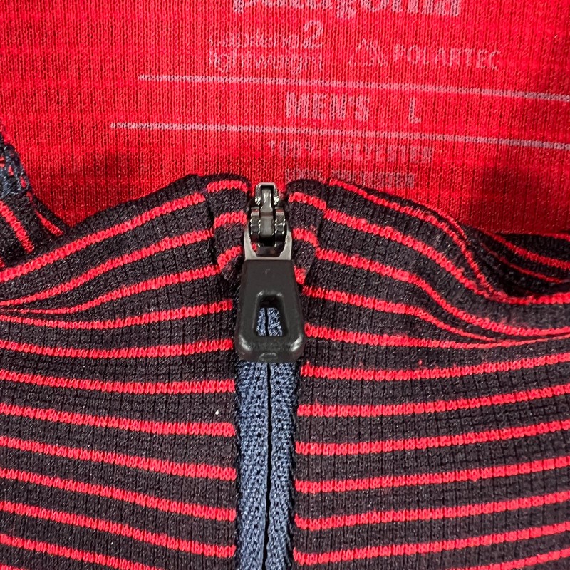 Patagonia Capilene 2 Lightweight Pullover Shirt Mens Large Red Striped 1/4 Zip gallery
