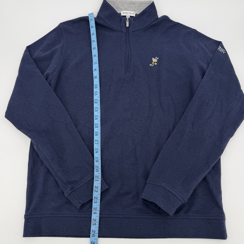 Peter Millar Sweater Mens Medium Winged Foot Golf Club 1/4 Zip Pullover Stretch gallery