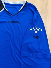 Diadora Soccer Jersey Men’s Medium Short Sleeve Athletic Shirt Blue Black Logo