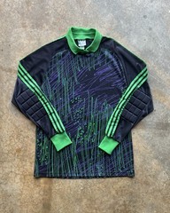 Vintage Adidas Goalkeeper Long Sleeve Shirt Jersey Mens L Purple Green Scribble
