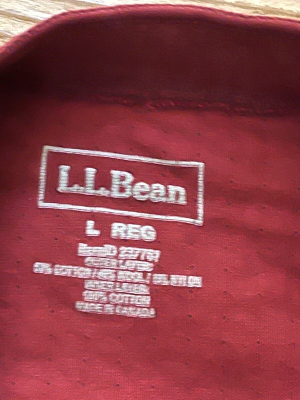L.L. Bean Double Layer Long Sleeve Cotton Wool Pullover Dark Red Shirt Men’s L gallery