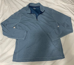 Mens Sz XL J. Crew Blue Heather Performance 1/4 Quarter Zip Long Sleeve Pullover