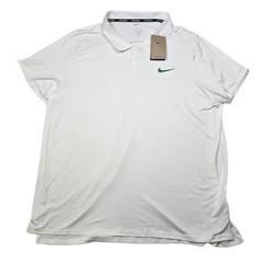 Nike Court Dri FIT Tennis Polo Shirt Men’s 2XL White Green Swoosh NEW