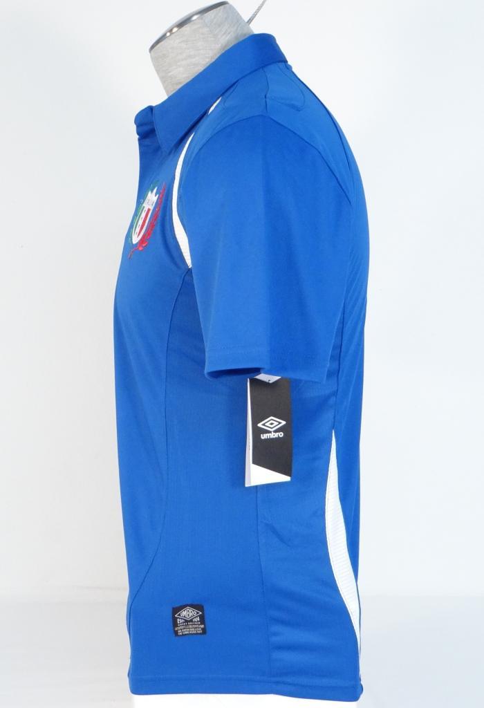 Umbro Moisture Wicking Italia Blue Short Sleeve Polo Shirt Mens NWT gallery