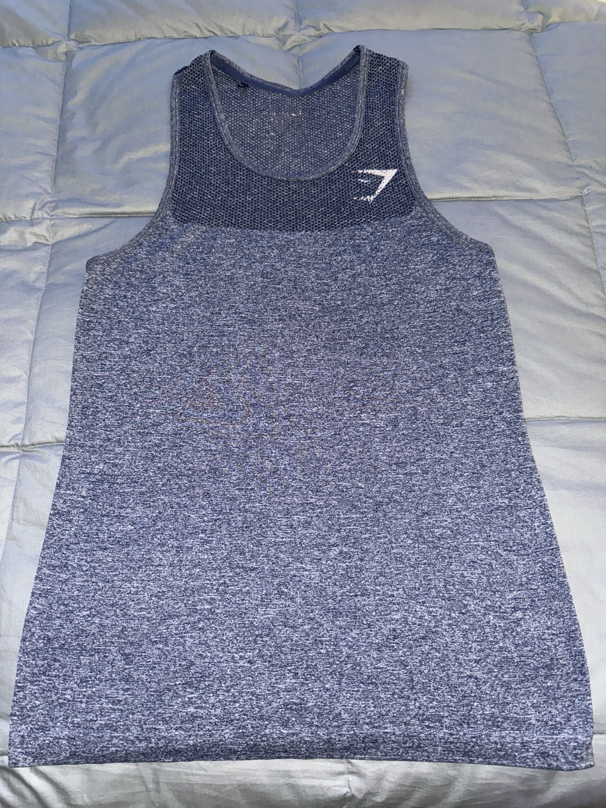 Gymshark Phantom OG Dry Seamless Tank Top Men Small, David Laid style, Navy Blue gallery
