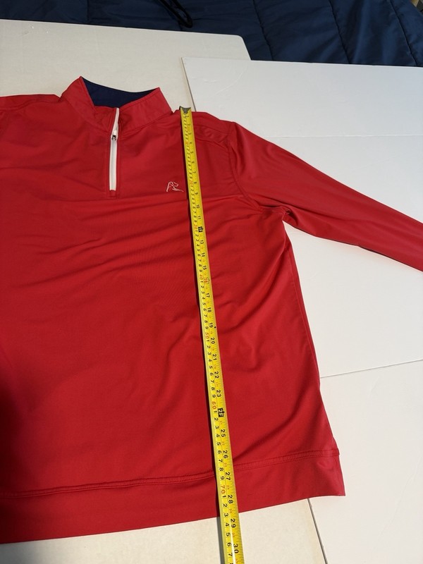 Rhoback Quarter Zip Pullover Red Performance Golf Sport America Flag. mens XL gallery