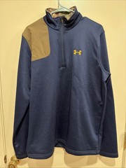 Under Armour Camo Collar Men’s L 1/4 Zip Borderland Jacket Pullover READ