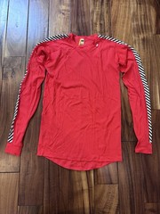Helly Hansen Shirt Mens Large Long Sleeve LIFA Stripe Base Layer Performance Red