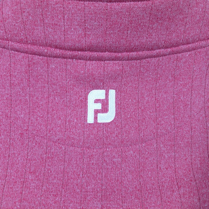 Footjoy Pullover Men Medium Pink Drop Needle Half Zip Gathered Waist Performance gallery