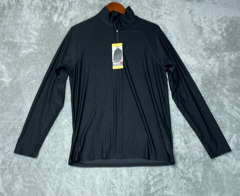 Gerry Men's S Black Long Sleeve Quick-Dry Stretch Pullover Active Shirt L1386 gallery