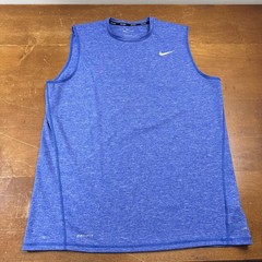 Nike Shirt Mens Large Tall Blue Dri Fit Sleeveless Tank Training Active Swoosh