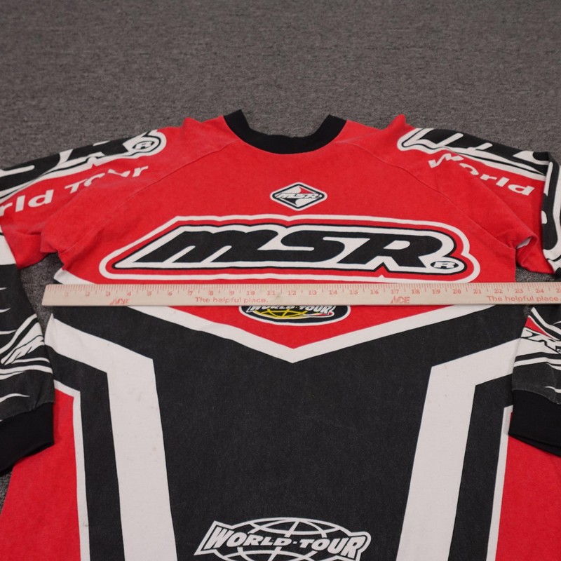 Vintage MSR Shirt Mens Medium Red World Tour Motocross Jersey Racing USA 90s gallery