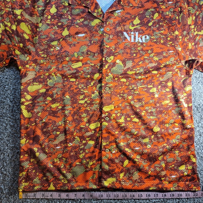 Nike Dri-Fit Trek Division Button Up Top Men's Size Large DR9966-832 Orange gallery