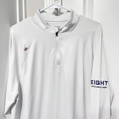 Rhone Pullover Mens XL White Session 1/4 Zip EIGHT LAGER Troy Aikman Beer 100895