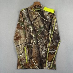 Under Armour Camo Shirt Mens L Hunting Camouflage Heatgear Compression Mock Neck