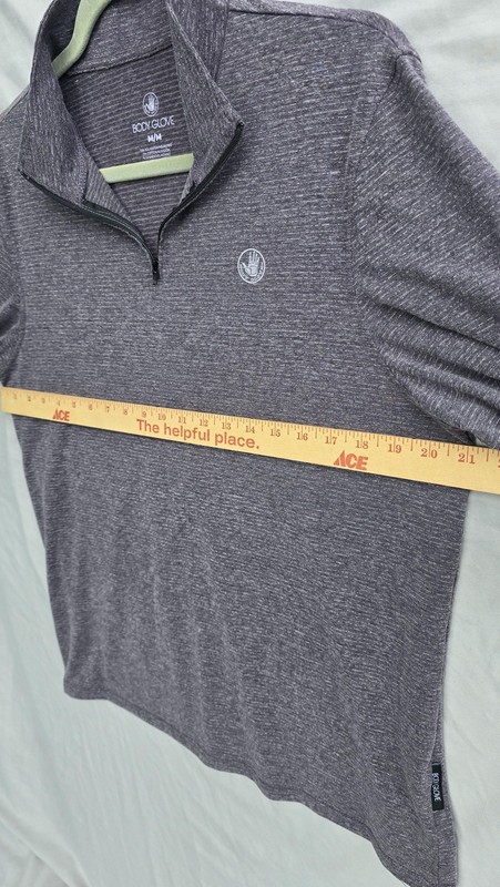 Body Glove Shirt Mens Medium Gray 1/4 Zip Mock Neck Long Sleeve Pullover gallery