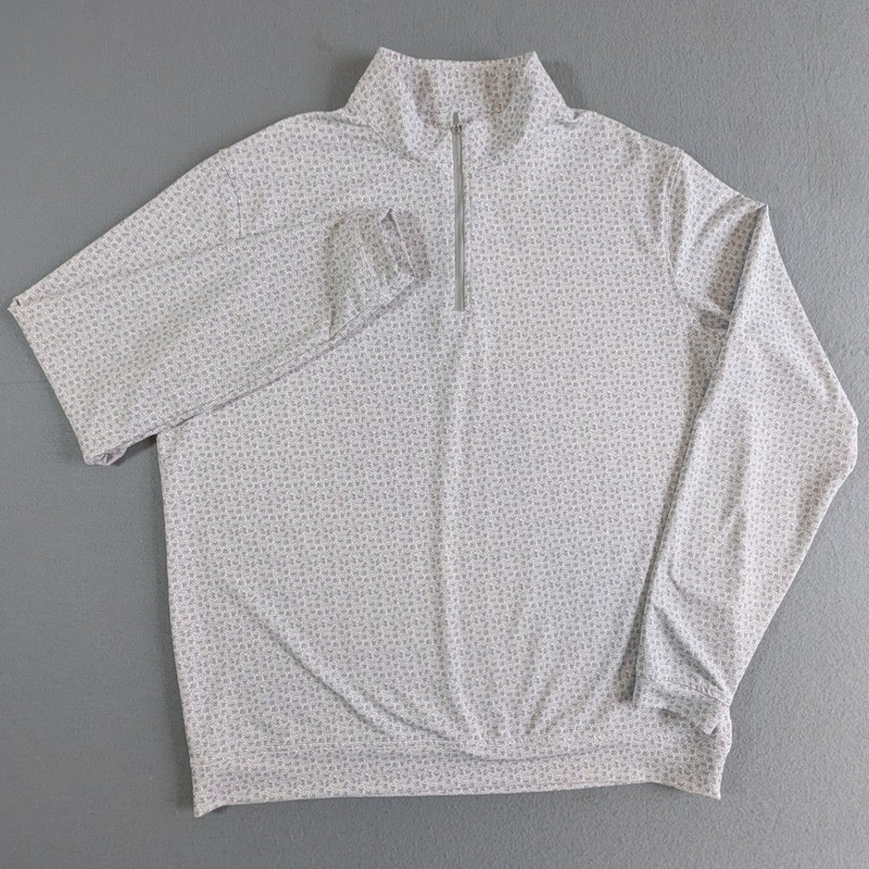 Peter Millar Quarter Zip Pullover Mens Size XL All Over Print Active Golf gallery