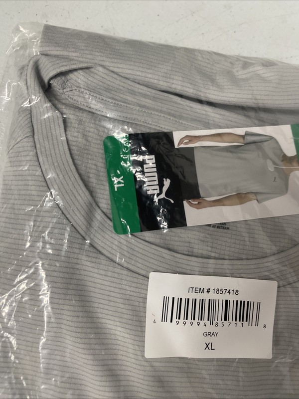 PUMA Men's Lightweight Crew Active Tee Shirt Short Sleeve Logo GRAY XL Performan gallery