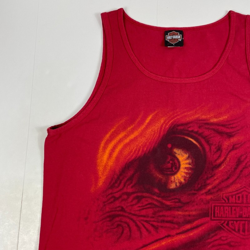 Harley Davidson Shirt Mens Large Red Eagle Sleeveless Tank Biker Motorcycle USA gallery