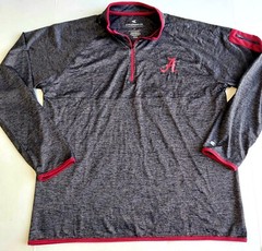 Alabama Crimson Tide Performance 1/4 Zip Pullover Mens L Gray Colosseum Athletic