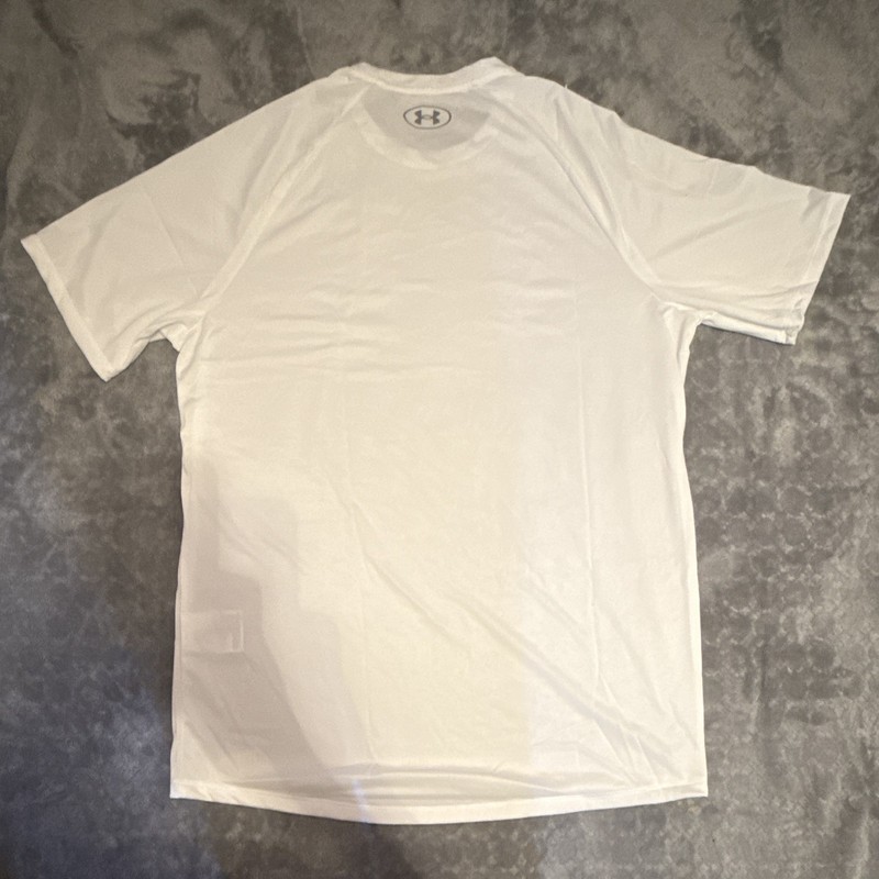 Under Armour UA Tech Men’s White Solid Crew Neck Short Sleeve Gym Tee M gallery