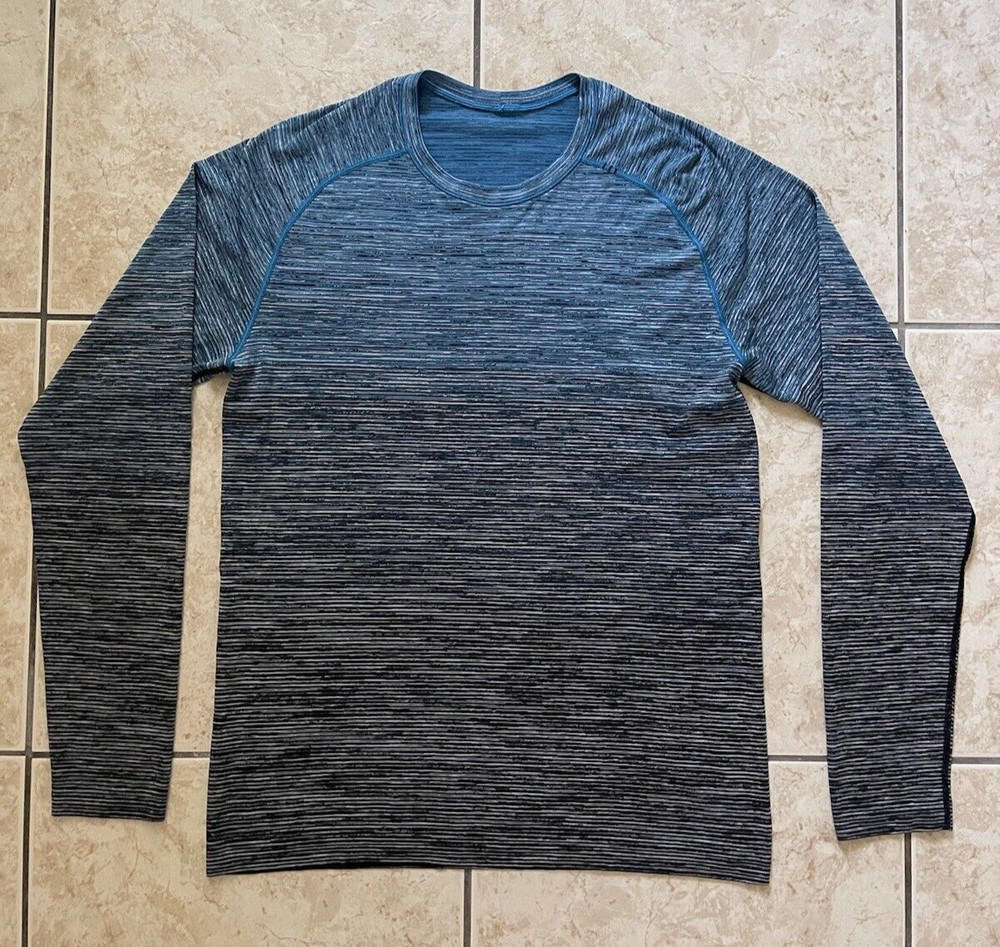 Lululemon Metal Tech Vent Long Sleeve T-Shirt Large Blue Sports Running Mens Tee