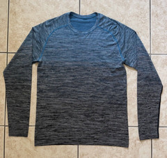 Lululemon Metal Tech Vent Long Sleeve T-Shirt Large Blue Sports Running Mens Tee
