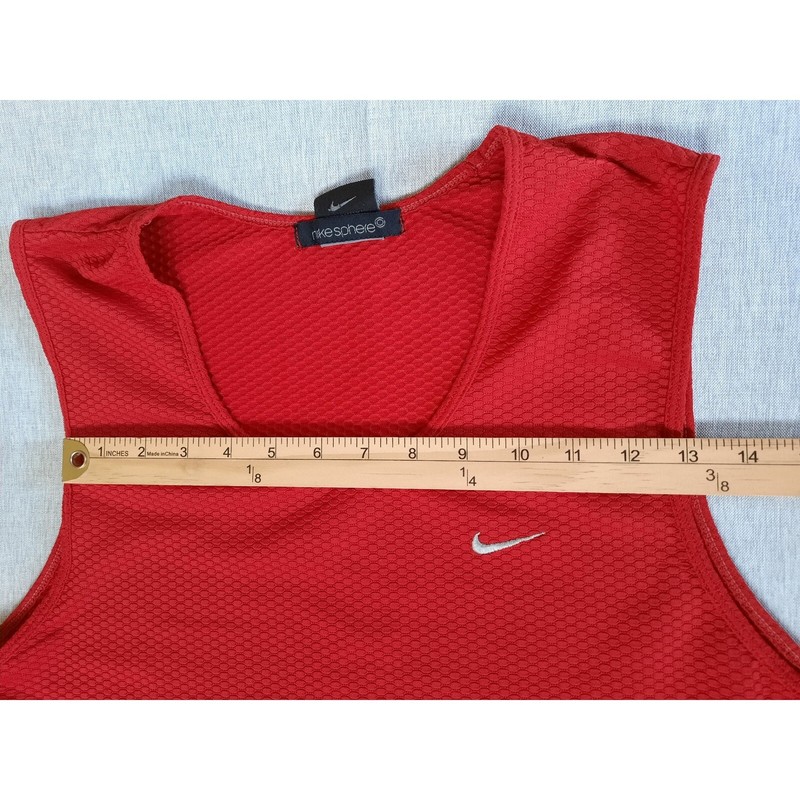 Nike Sphere Men Large Geometric Active Stretch Pullover Tank Tops Red Polyester gallery