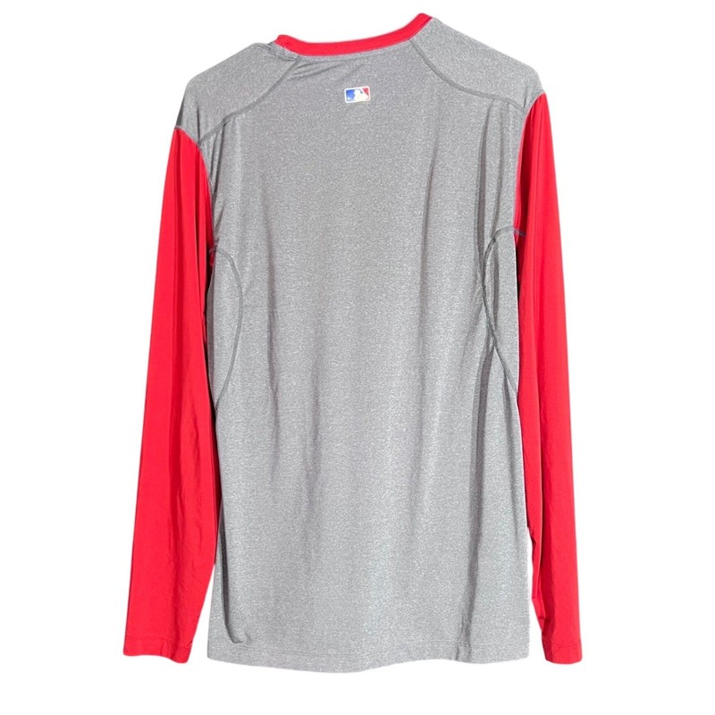 Nike Pro MLB Authentic Collection Mens Medium Top Grey Red Long Sleeve Training gallery