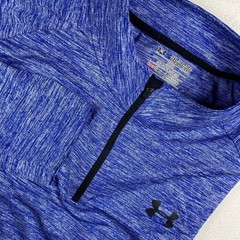 Under Armour Heatgear Tech Shirt Mens XXL Purple 1/4 Zip Loose Long Sleeve