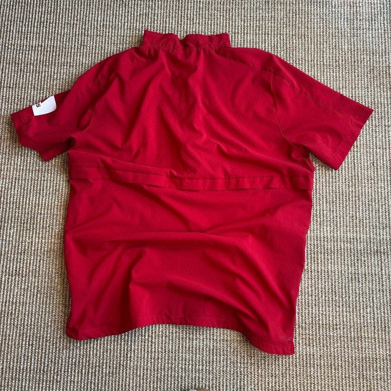 Adidas Men's Red Short Sleeve Pullover Anorak Jacket Size M gallery