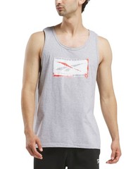 Reebok NWT Men Regular fit Sleeveless Graphic Tank Top Shirt Size XXL Grey LOGO