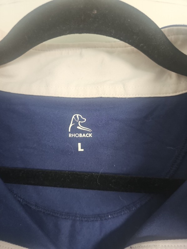 Rhoback Men’s Moisture Wicking Solid Performance Q-Zip USA in Navy ~ Large gallery