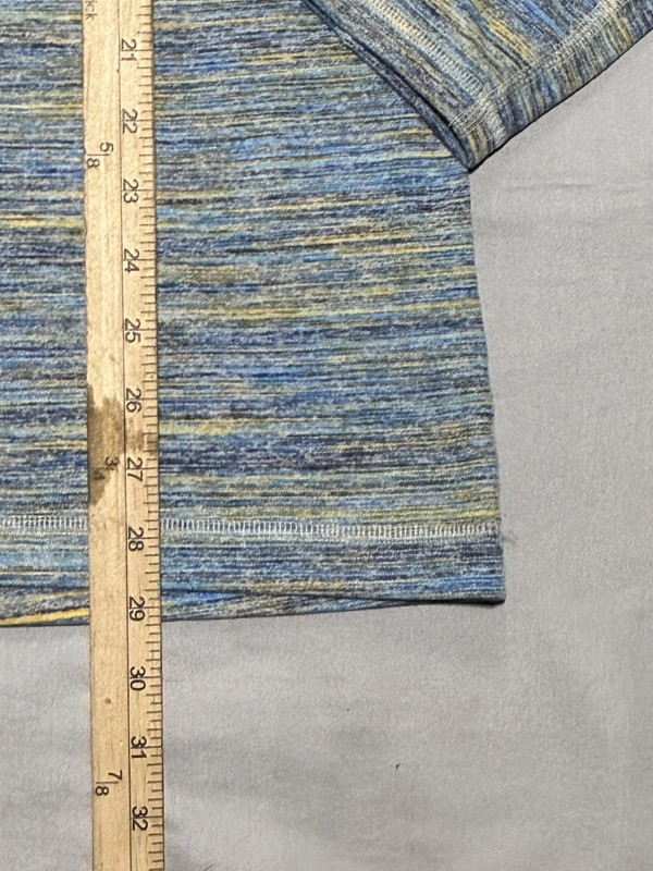 Lululemon Pullover Mens Large Blue 1/4 Zip Long Sleeve Striped Running Top gallery