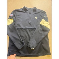 Nike Men’s NFL New Orleans Saints Dri-FIT Quarter Zip Pullover Black Gold L $89