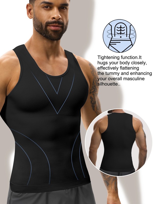 Mens Belly Chest Compression Tank Slim Shaper Tummy Control Underwear Tee gallery