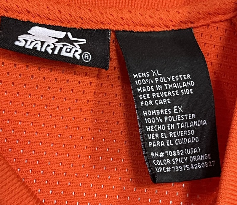 Vtg Starter Athletics Tank Top Mens XL Jersey Mesh Sleeveless Shirt Orange 90s gallery
