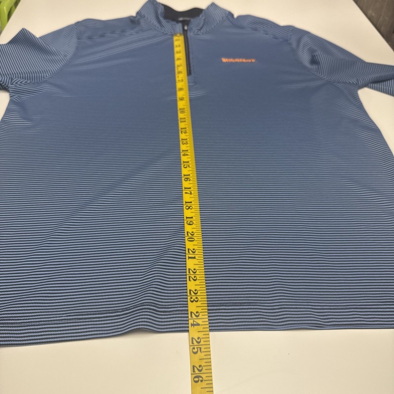 Whataburger Cutter & Buck Employee 1/4 Zip Pullover Blue Striped Sz Large gallery