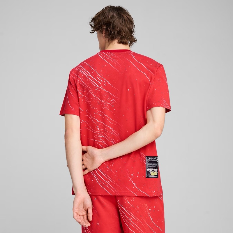 Puma x Ferrari Race Color Splash AOP Tee Shirt Red 630487-02 Men's Size LARGE L gallery