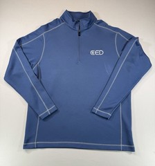 Nike Golf Dri-FIT 1/4 Zip Pullover Men’s XL Blue CED Logo Contrast Stitching