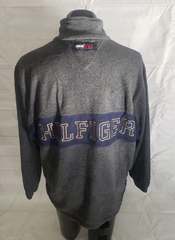 Tommy Hilfiger Pullover Men's Large Fleece 1/4 Zip Mock Neck Vintage gallery