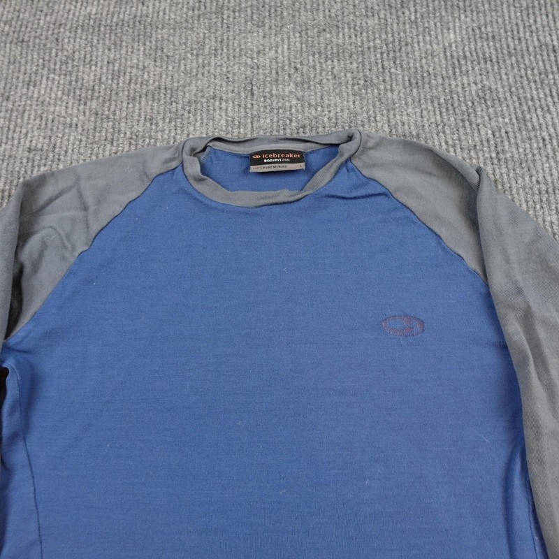 Icebreaker Bodyfit 260 Shirt Mens Large Blue Gray Merino Wool Base Layer gallery