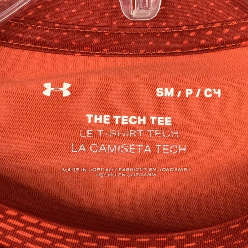 Under Armour The Tech Tee Men Small Red Subtle Geometric Pattern gallery