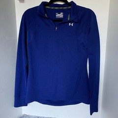 Under Armour Run All Seasons Gear 1/4 Zip Blue Pullover Size Med Lightweight Men