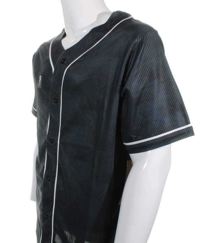 Umbro Men's Relaxed Button Front Baseball Shirt Black - White Short Sleeve Sz M gallery