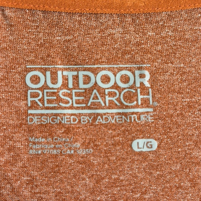 Outdoor Research Echo Long Sleeve Shirt Mens Large Orange Heather UPF 15 Hiking gallery