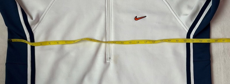 Nike Team 1/4 Zip Warm Up Shirt Sz XL Vintage 90's Basketball White/Navy gallery