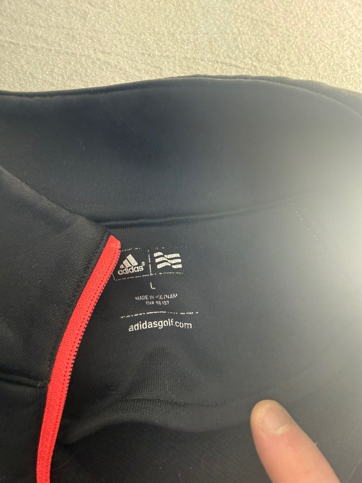ADIDAS GOLF Large Active Fleece Quarter-Zip Pullover Performance Top Black Pink gallery