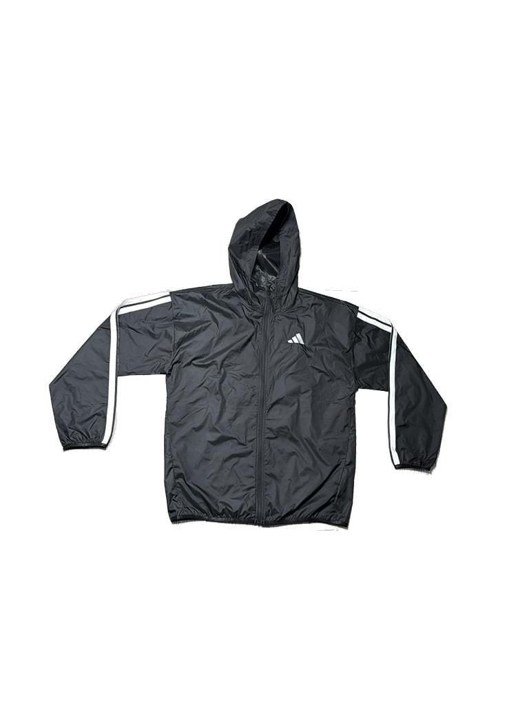 adidas Men's Essentials 3-Stripes Woven Windbreaker Jacket Black gallery