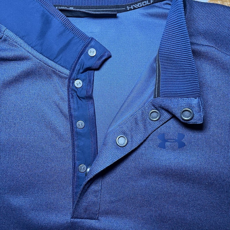Under Armour Men's Storm Fleece Pullover Long Sleeve Snap Button Up Size XL Blue gallery